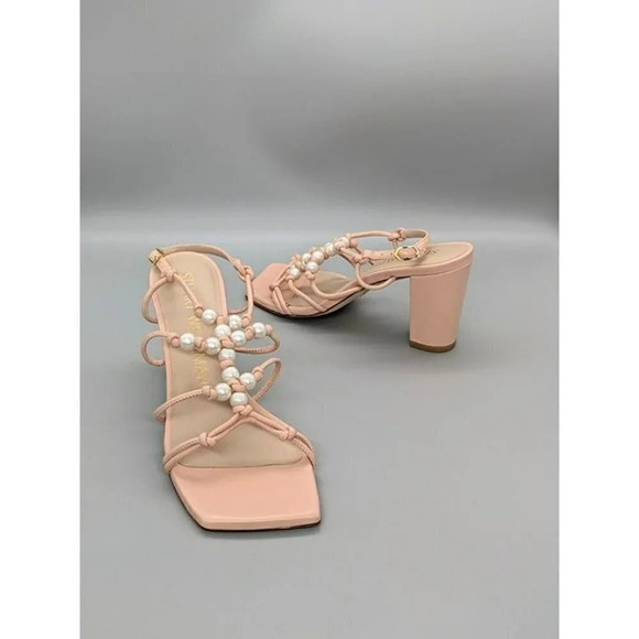 Stuart Weitzman Women's Pearl Knot Block-Heel Sandals Size 8 B (MSRP $495) - Picture 2 of 7